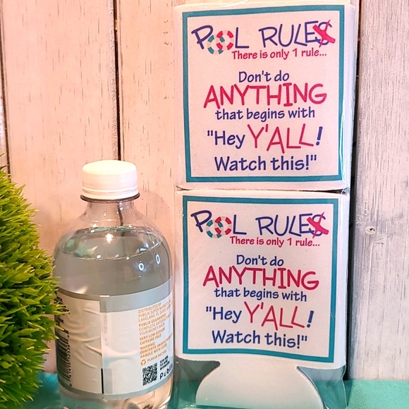 POOL beverage drink holder water beer can NWT set of 2 - Picture 1 of 3